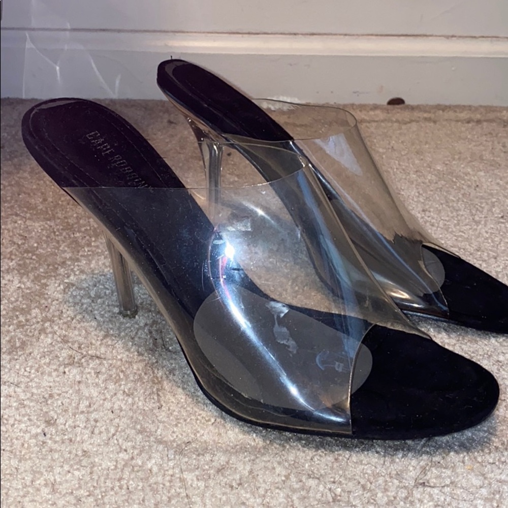 PVC mules with black sole